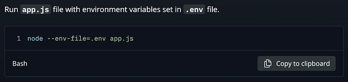 Node --env-file documentation